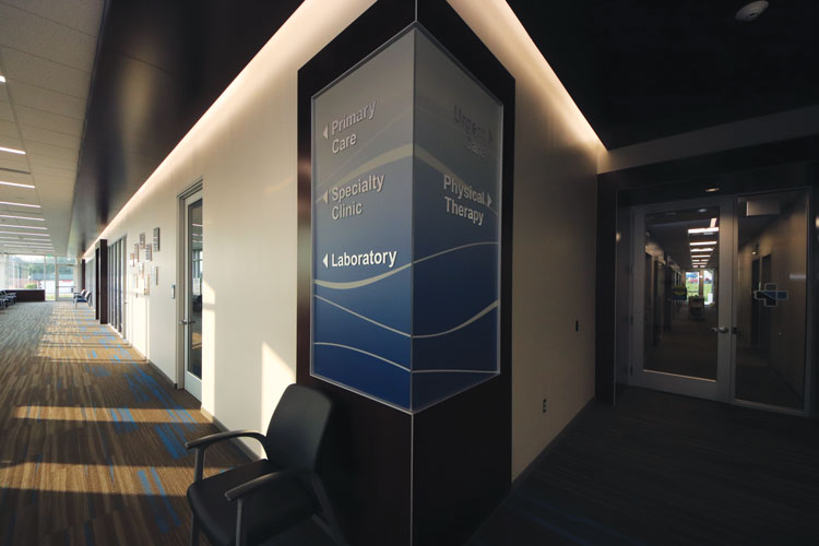 <b>Signage directs patients within the nearly 20,000 SF Keokuk Clinic. </b>(CANCO photo)